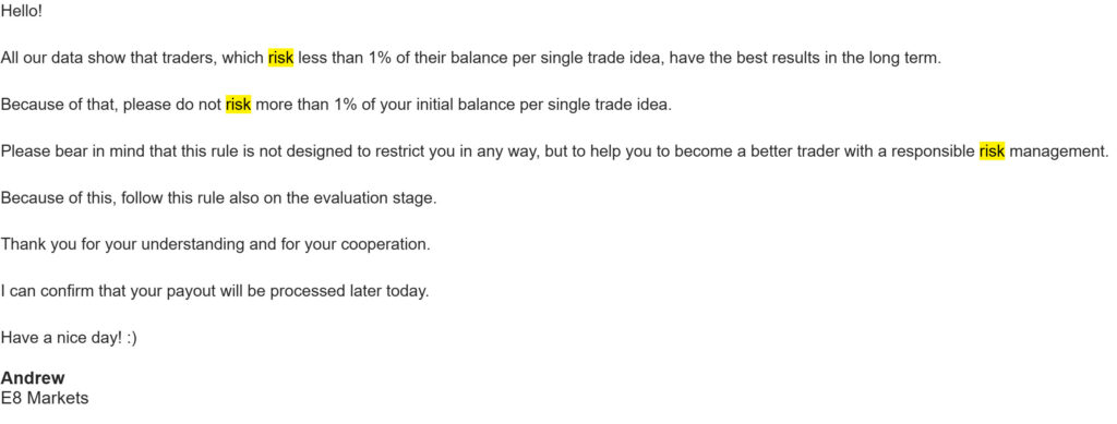 Risk limitation E8